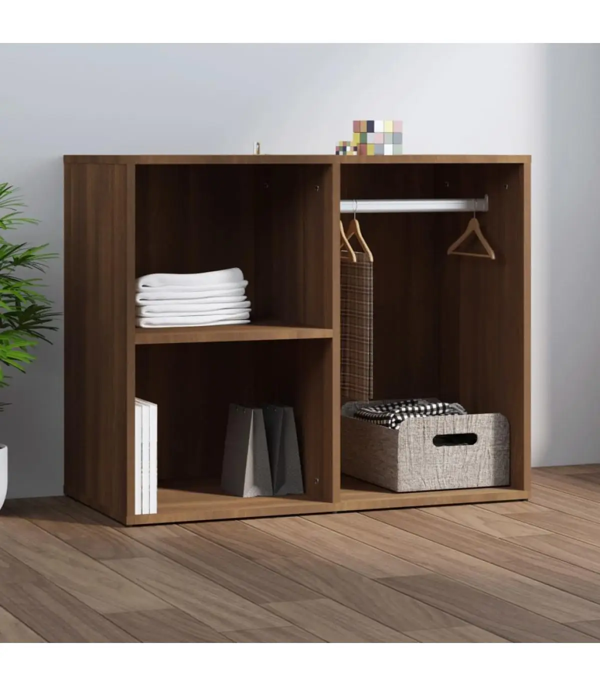 Storage lockers and cabinets dressing room furniture plywood brown oak 80x40x65 cm