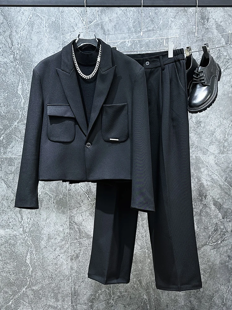 

Zhang xing Korean Sle Casual Men's Suit Two-Piece Set Spring Autumn High Quali Loose Fit Youthful Design Single Button