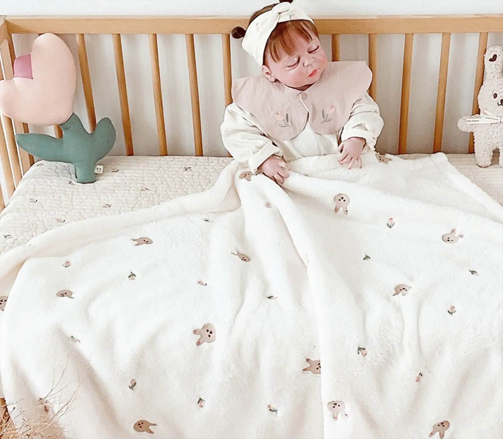 Carton Baby Blanket Soft Baby Swaddle Wrap Bedding for Newborn Lange Warm Stroller Cover Coral Fleece Throw Blanket