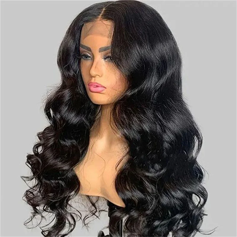 Preplucked Body Wave Soft Natural Black Glueless 26inch 180Density 5x5 Silk Base Jewish Human With BabyHair HDLace European Hair