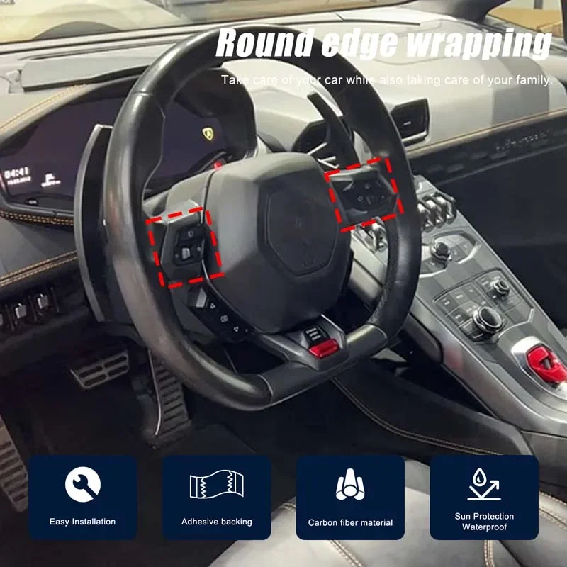 

Для Lamborghini Hurricane 580 2014-2021 автомобильный руль ключ декоративная рамка наклейки из настоящего углеродного волокна аксессуары для интерьера