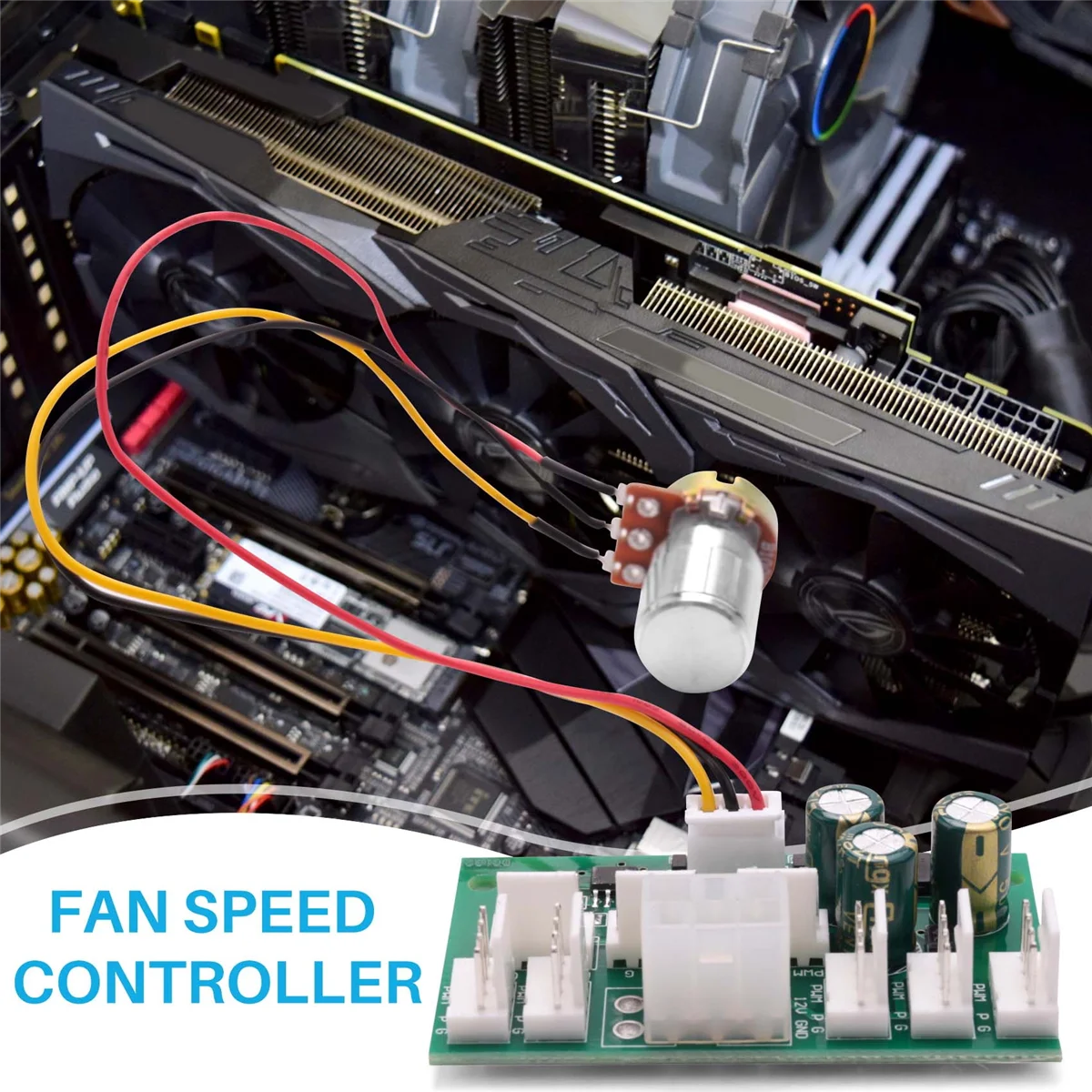 Controlador de velocidad del ventilador de la caja de la computadora, Hub de ventilador de 8 canales, PWM, controlador de ventilador violento de alta potencia, regulador de velocidad del ventilador