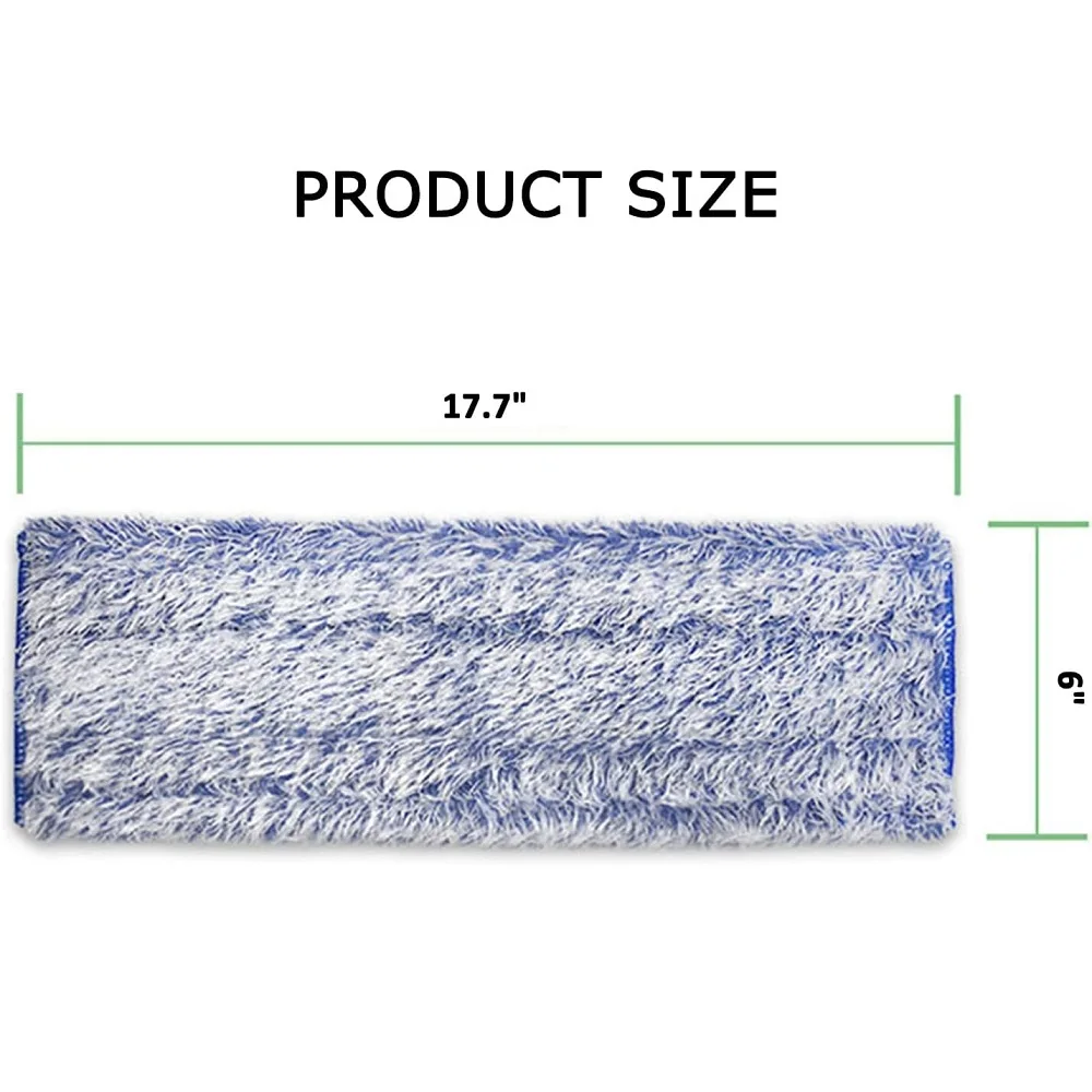 3ชิ้นแผ่นซับฝุ่นไมโครไฟเบอร์18x6นิ้วไม้ถูพื้นแบนแบบใช้ซ้ำได้ผ้าแห้งเข้ากันได้กับที่จับ
