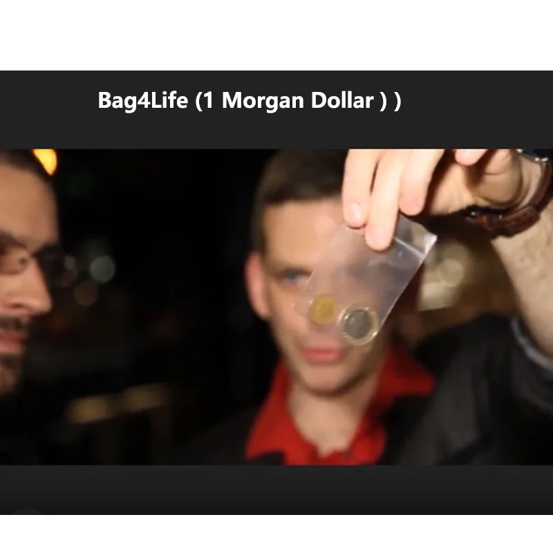 

Bag4Life (1 доллар Моргана) ) Волшебные трюки Сцена крупным планом Магия Веселая сумка для проникновения монет Magie Illusion Трюк Реквизит