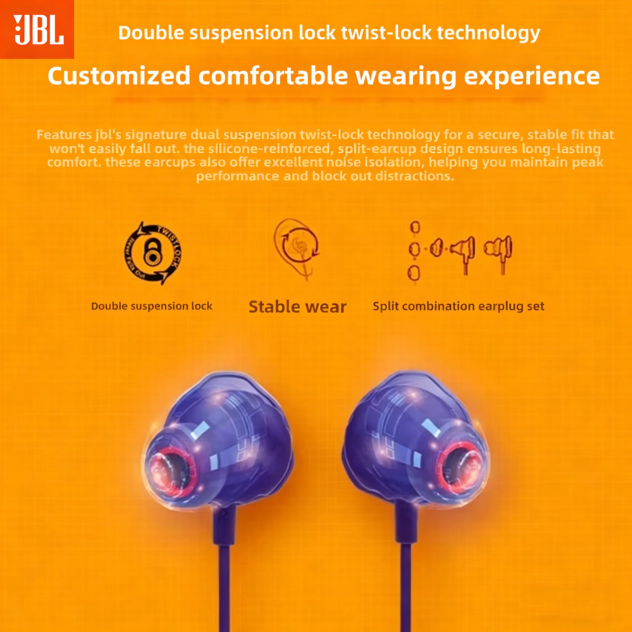 JBL QUANTUM 50 Authentic, Licensed Wired In-Ear Headphones with Enhanced Built-in Microphone and 3.5mm Jack, Ideal for Gaming - Detail 1