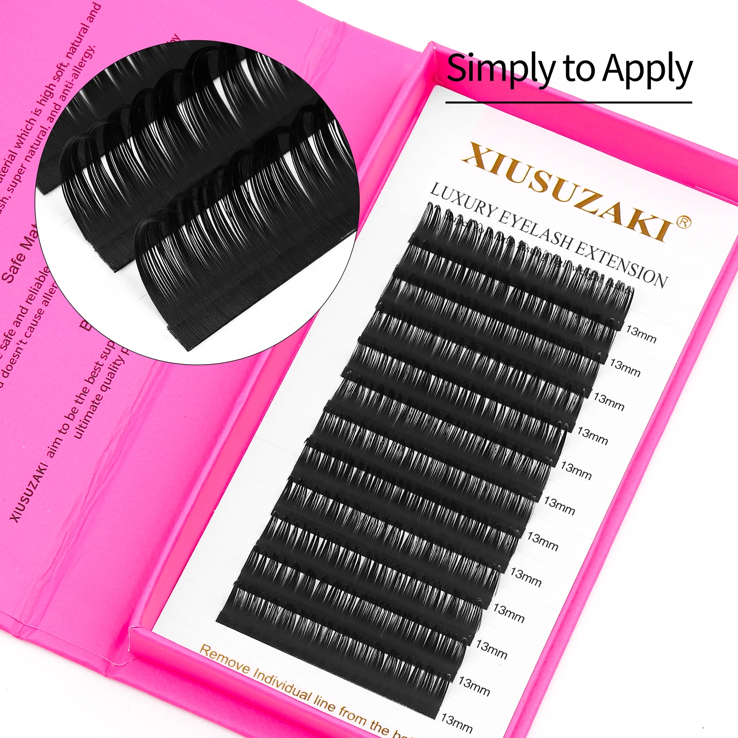 XIUSUZAKI Wet Eyelash Extension Wispy Spikes False Lashes Premade Fans Russian Volume A Shape Natural Eyelashes Supplies