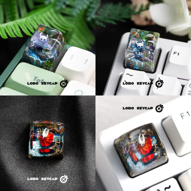 Keycap Hollow Knight Silksong Hornet Esc Keycap Handgefertigte, durchscheinende Esc-Tastenkappen aus Kunstharz, Zubehör für mechanische Tastatur, Geschenk