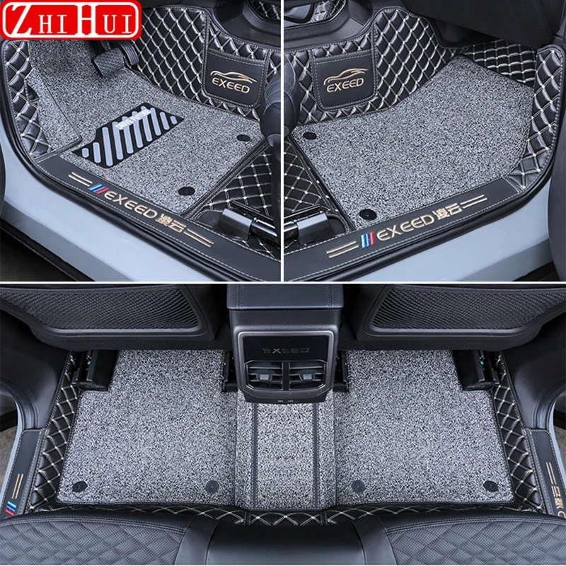 For Chery Exeed TXL 2020-2023 2022 Car Styling Floor Mats Double Layer PU Leather Foot Pads Interior Floorliner Auto Accessories