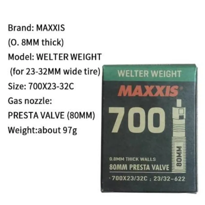 MAXXIS Highway-Tubo Interior 700x2 3/32-33/50c, Tubos de Peso Soldador y Tubos Ultraligeros, Válvula Presta Con Núcleo de Válvul