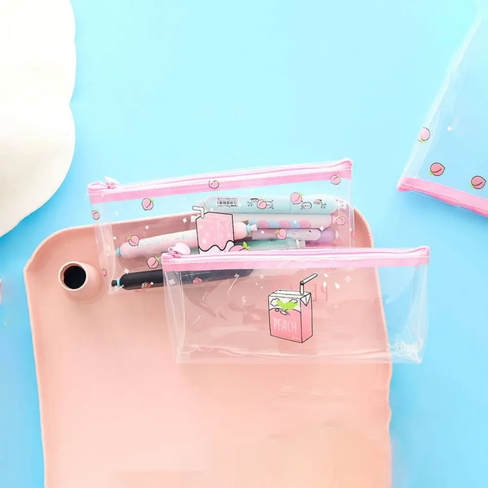 

Portable Waterproof Transparent Pencil Bag Large Capacity Cute Pencil Case Simple Refreshing Stationery Storage Bag Student