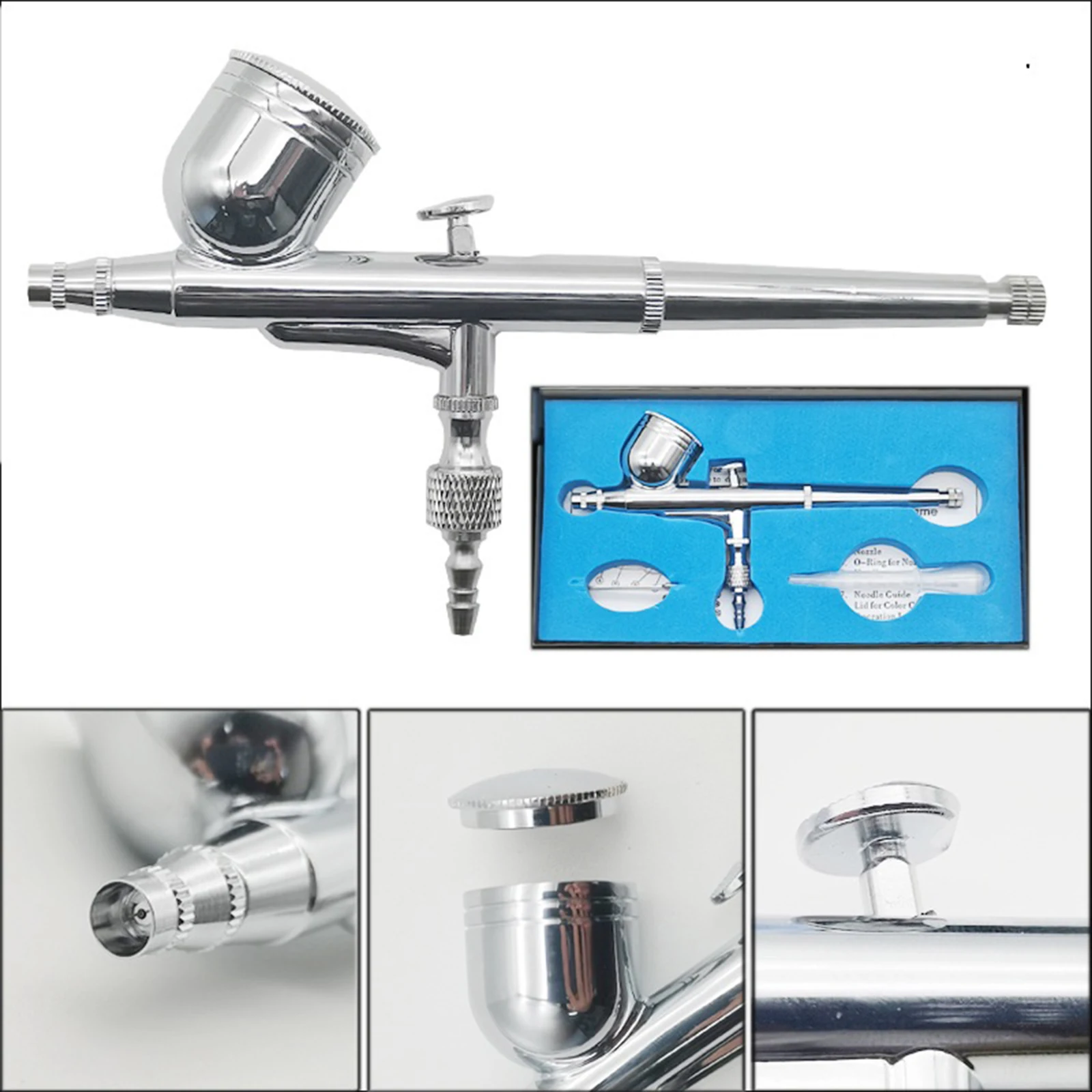 Imagem -02 - Dupla Ação Airbrush Kit Grupo Gravity Feed Pistola de Pulverização para Unhas Pintura Modelo de Maquiagem 03 Milímetros 05 Milímetros