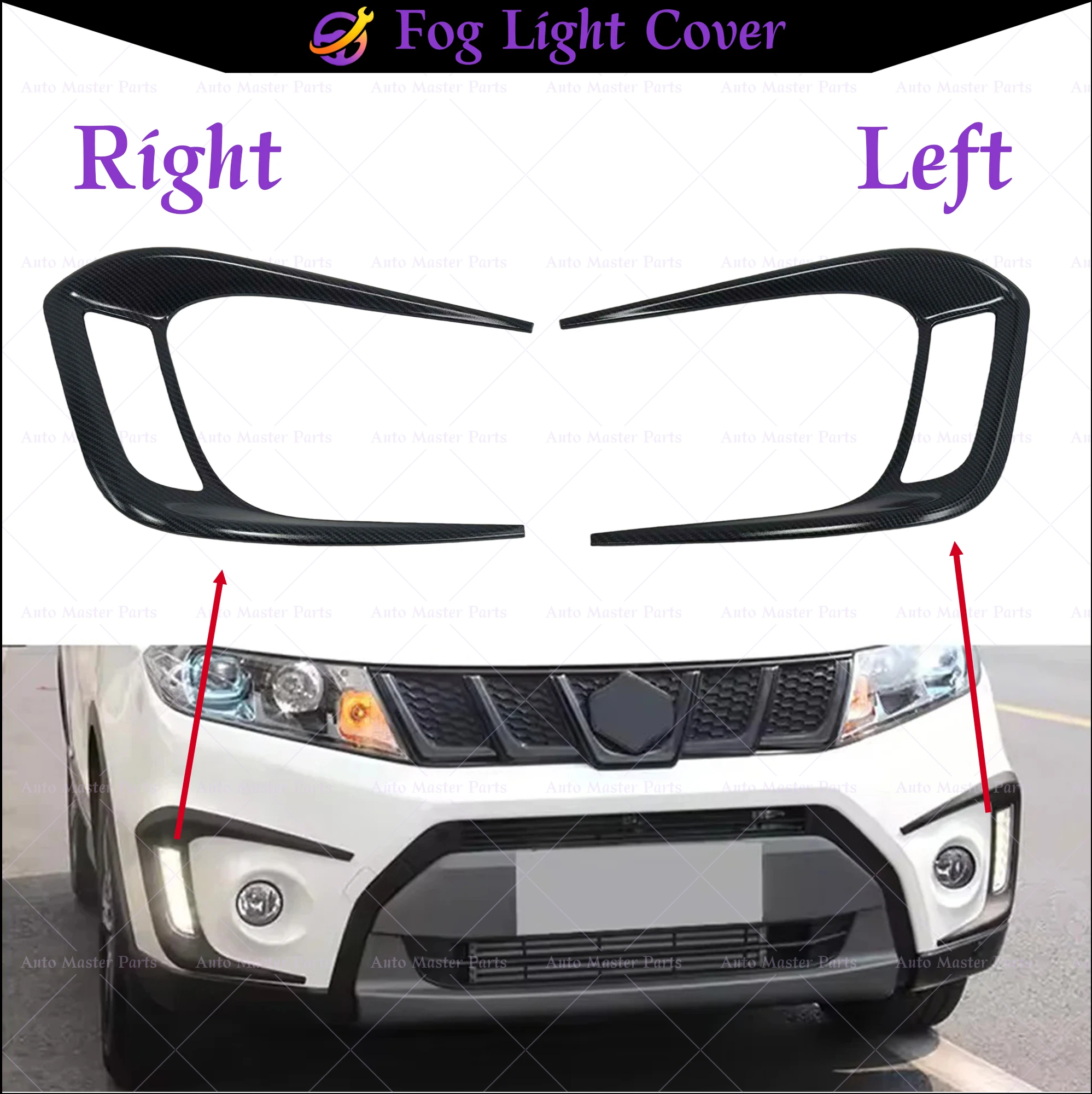 

Car Fog Light Cover Stickers Head Grill Trim Carbon Fiber Replacement Accessories For Suzuki Vitara 2016 2017 2018 2019 2020