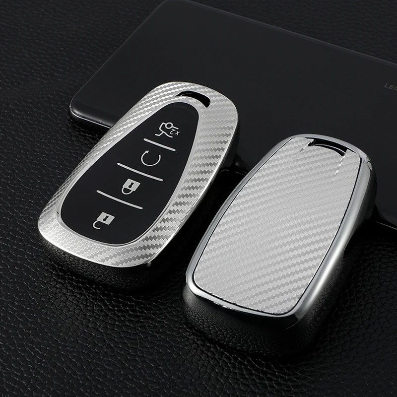 New 4 Buttons TPU Car Key Case Cover Fob For Chevrolet 2017-2019 Chevy Malibu Camaro Cruze Traverse Sonic Volt Bolt Equinox