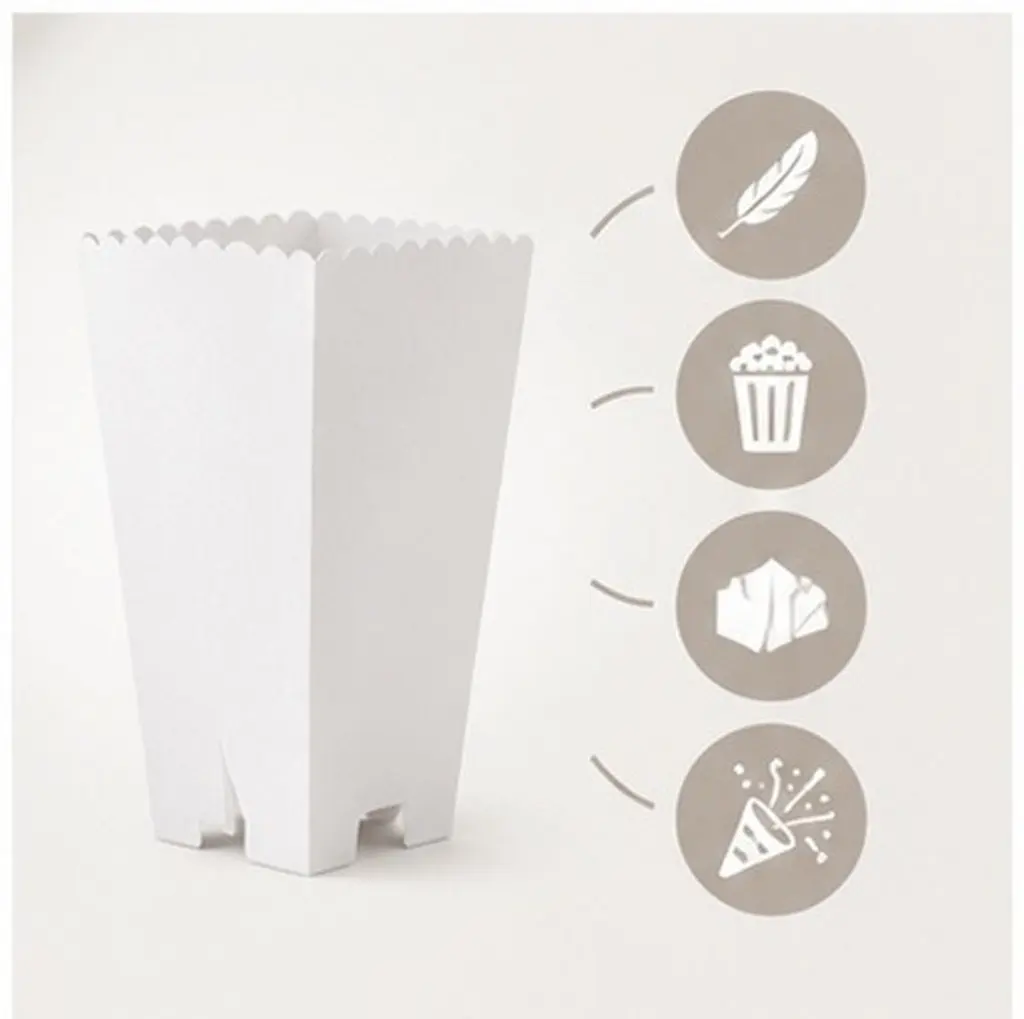 24pcs Decorative Popcorn Boxes – Lightweight, Tear-Resistant Food Packaging for Movie Night, Party & Wedding Favors