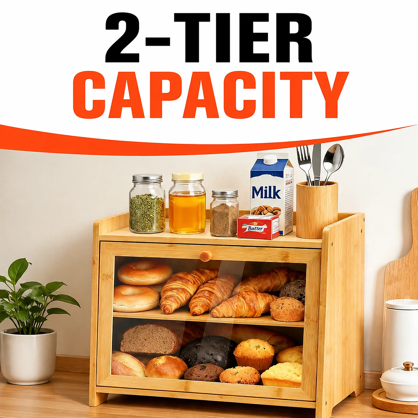 Contenitore per Pane in Bambù  - Food Storage With Dividers recensione e prezzo