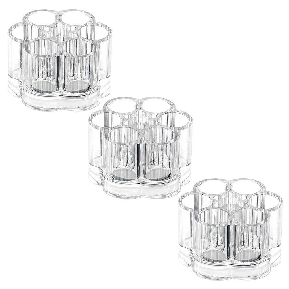 

3pcs Makeup Brush ganizer Storage Case Plastic Toiletries Box Eyebrow Pencil Container Lipstick Holder Nail Polish