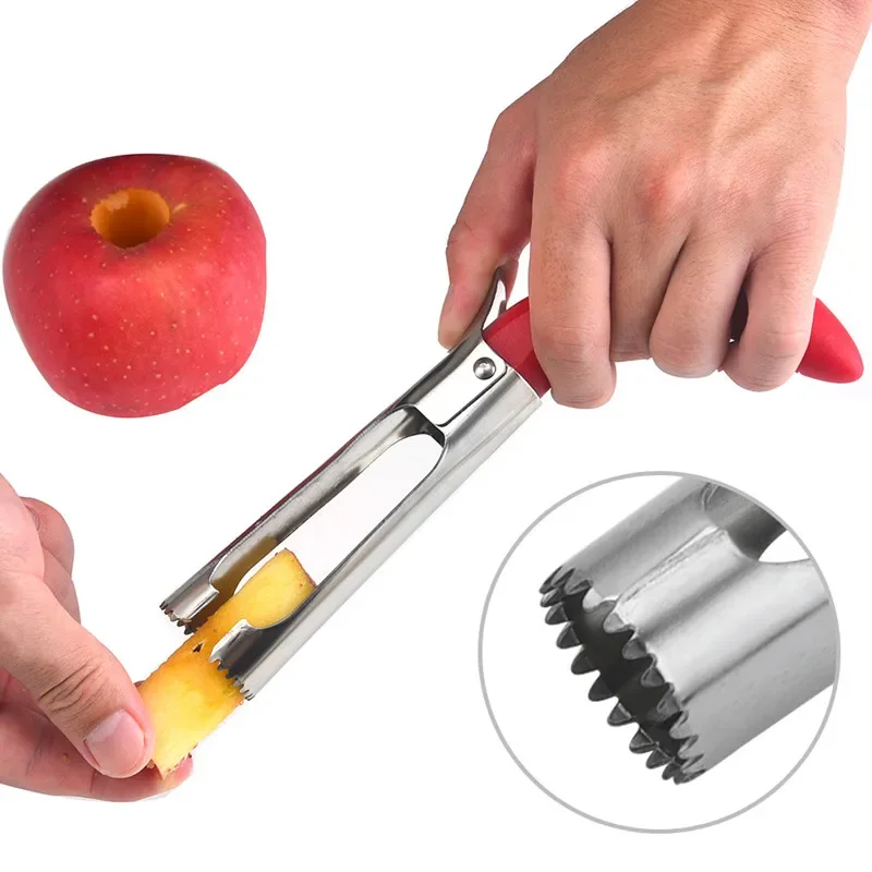 Apple Slicer Cutter Corer Pear Core Remover with Sharp Serrature Multi-function Cutting Vegetable Fruit Kitchen Knife Gadgets