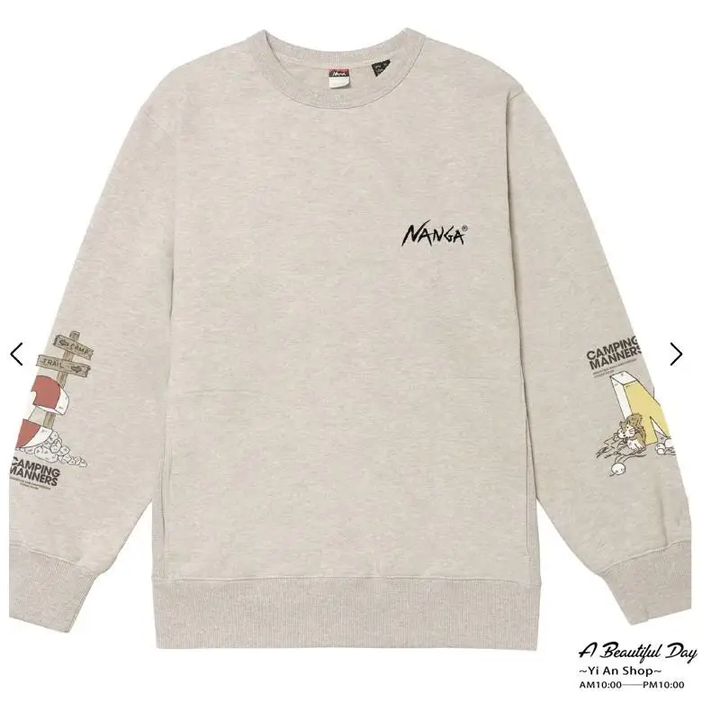 

NANGA Outdoor Snow Monster Sweatirt Men's round Ne Pullover Loose Casual Spor Long Sve round Ne Regular Length