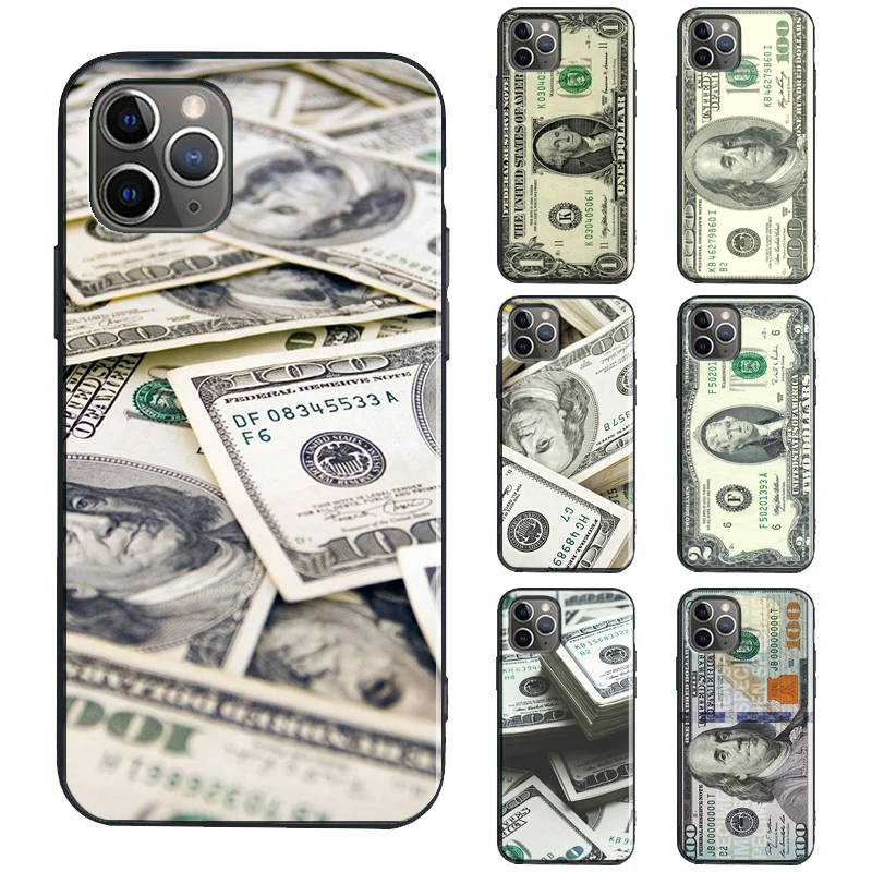 Money Dollars Cash TPU Case For iPhone 12 13 15 16 Pro Max mini X XR XS Max Plus 11 14 15 16 Pro Max Cover