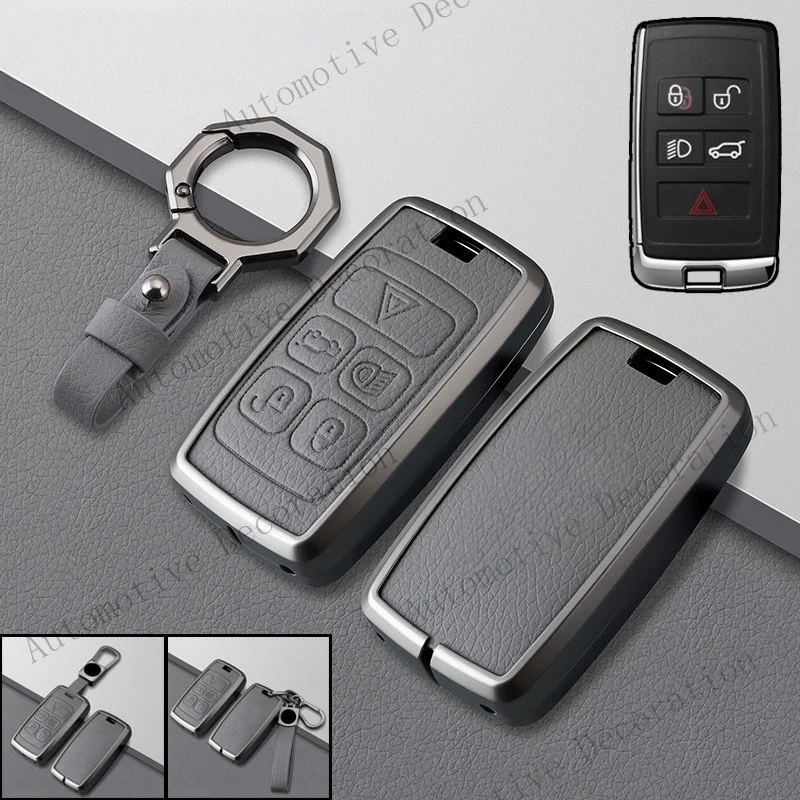 Z+ Alloy Leather Car Key Fob Case Cover For Land Rover Range Rover Evoque Discovery