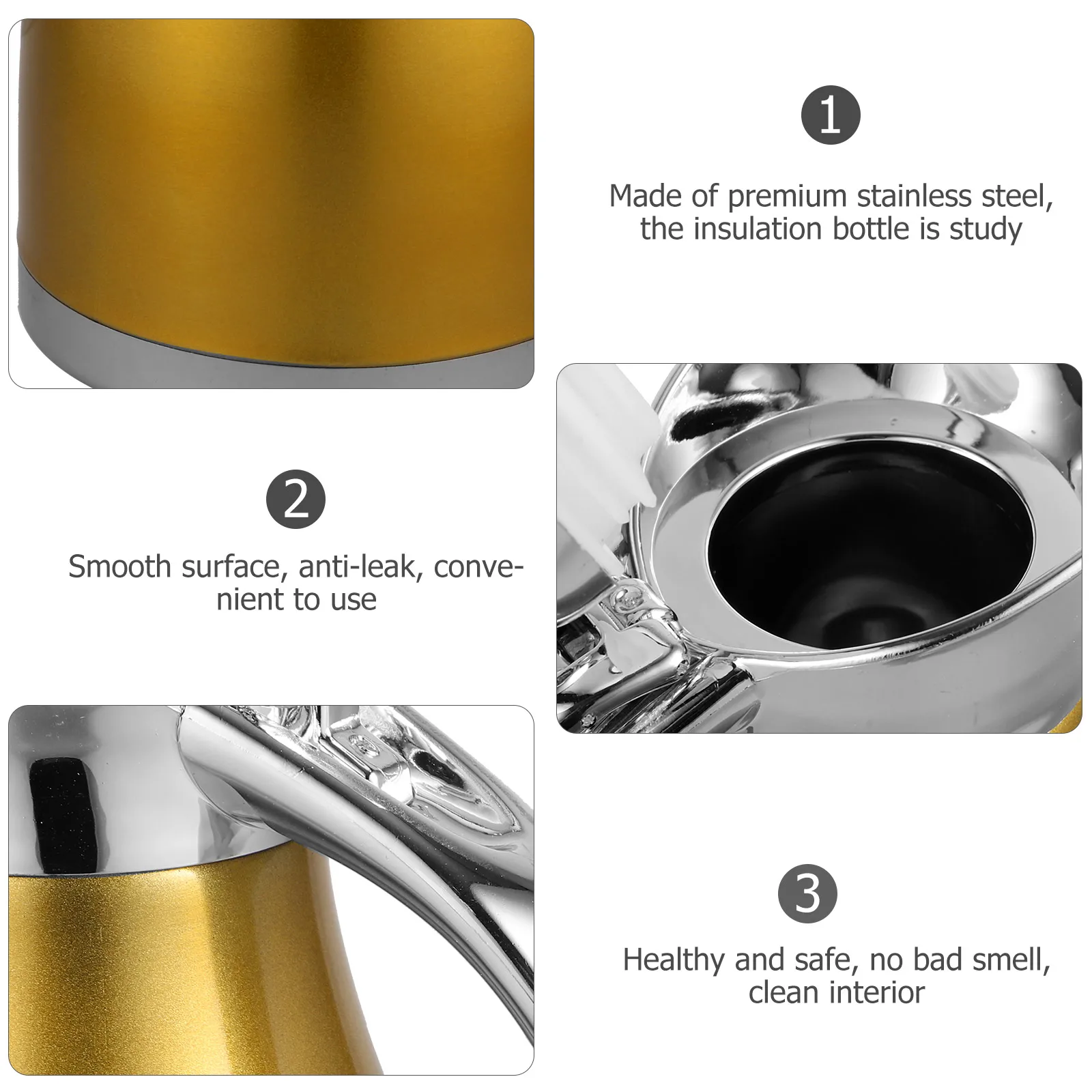

Stylish Thermal Insulated Water Jug Vacuum Pot Kitchen Bar Safe Stainless Anti Vacuum Water Bottle Leak Easy Clean