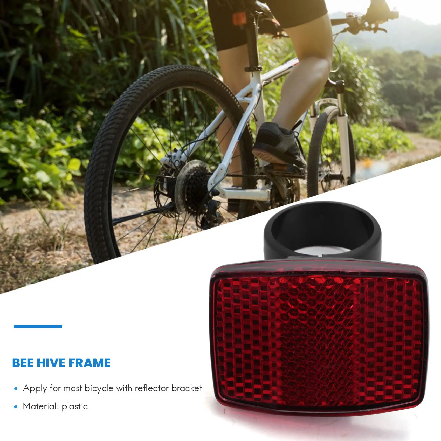 1 Pair Cycle Bicycle Bike Light Reflector Rear Front For Handlebar & Saddle Bar