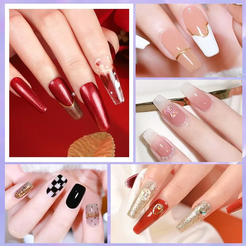 10Pcs/Set Gel Nail Polish Set Kit Pink Glitter Scheme Popular Summer Colors Semi Permanent Soak Off UV LED Nail Art Gel Kit
