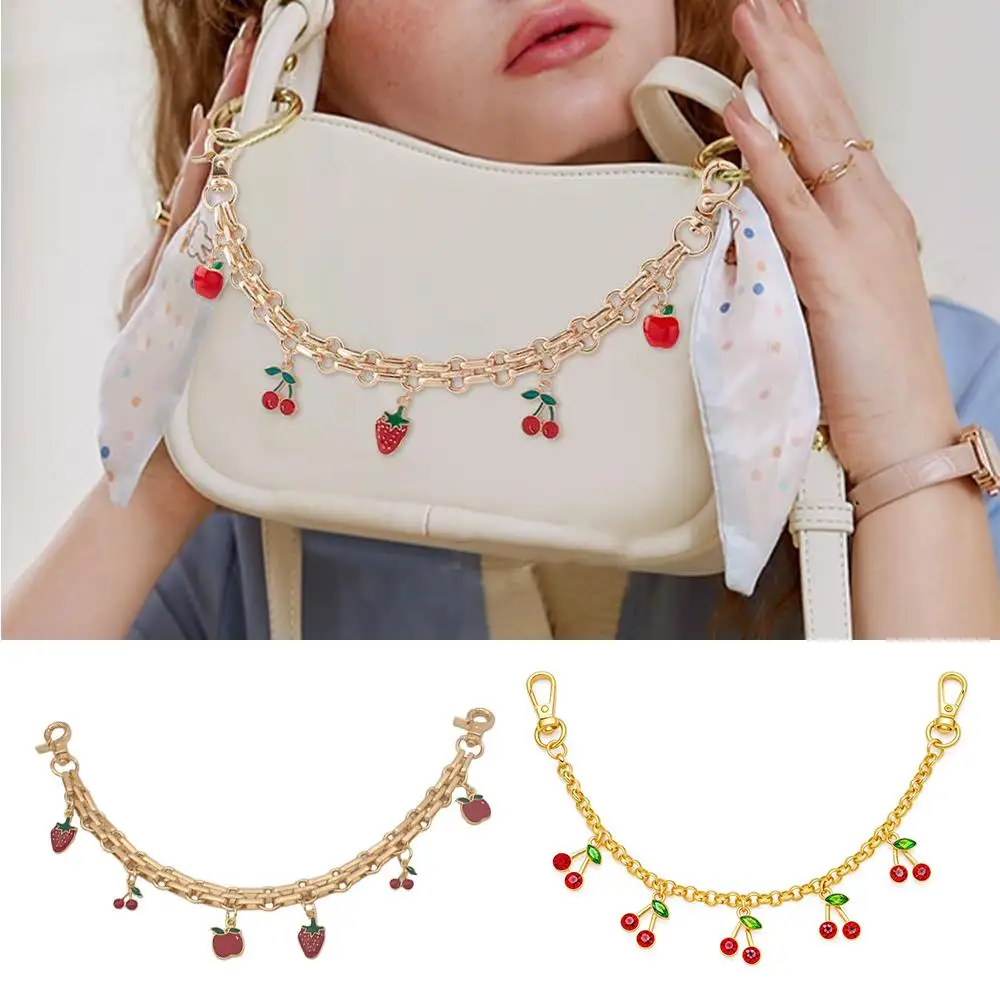 

Apple Cherry Strawberry Pendant Bag Chain Personalized DIY Bag Strap Fresh Ins Style Bag Handle Cute Bag Decoration Accessory