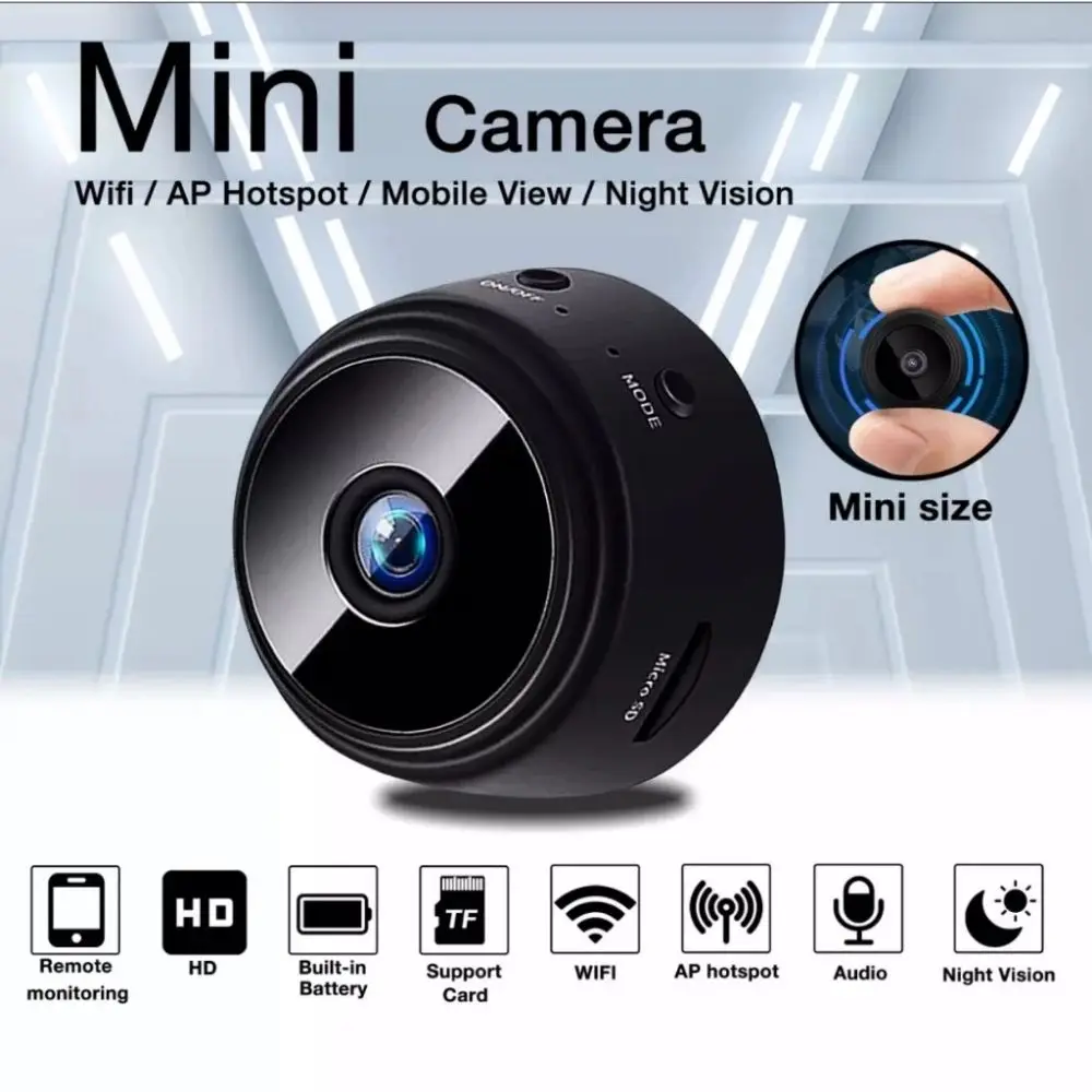Micro Video Recorder Mini Camera Motion Detection Night Vision Two-Way Talk Camera Wireless Design Alarm System Wireless Camera