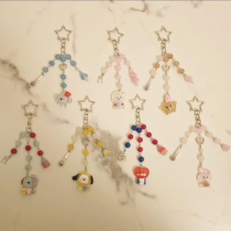 Милый мультяшный брелок в стиле KPOP, корейский кулон в виде животного в стиле идола для рюкзака для фанатов bt3