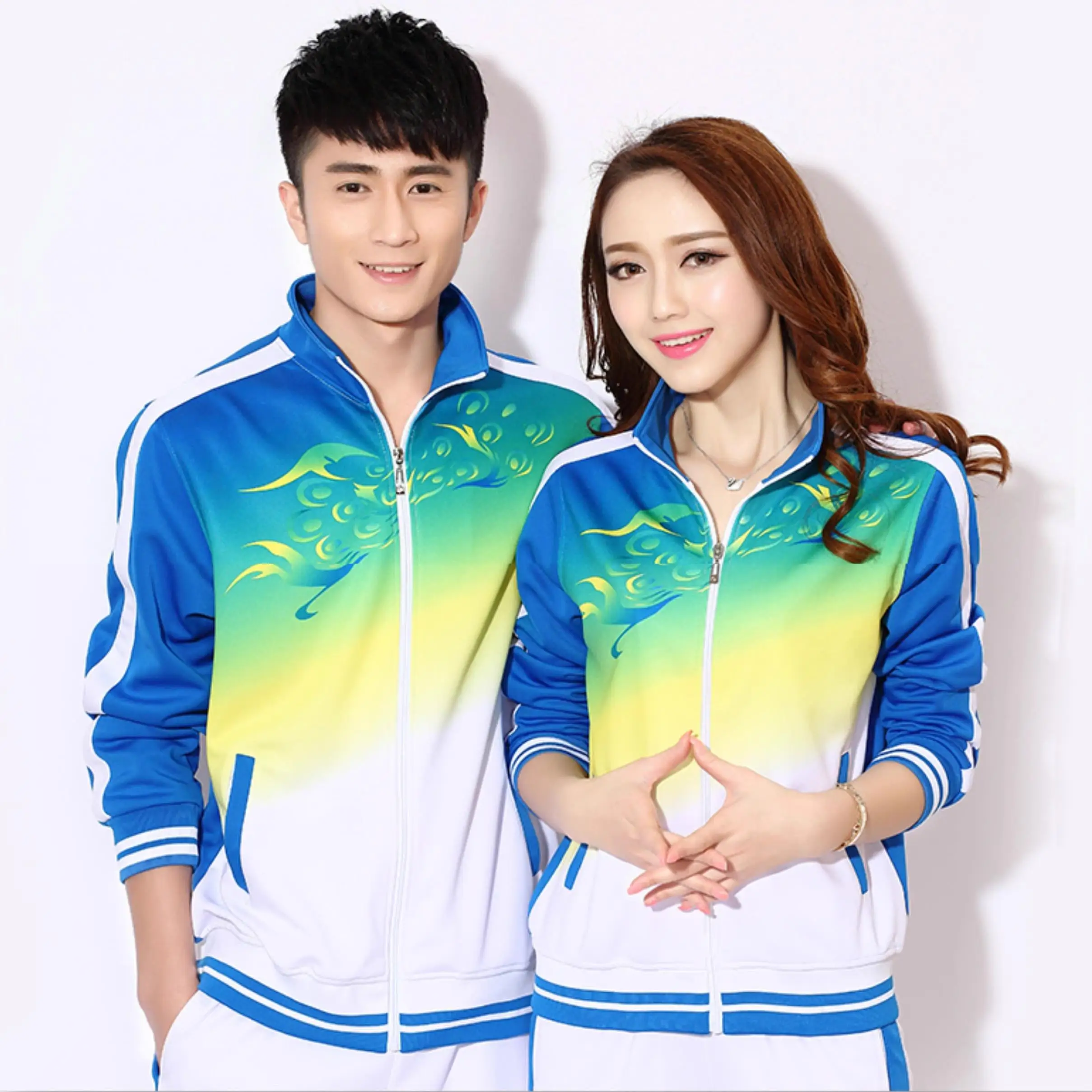 

JinGuan Sportswear Set Long Sve Red Outdoor Fitn up Men's Women's Casual Sportswear Ensemble for Spring Autumn