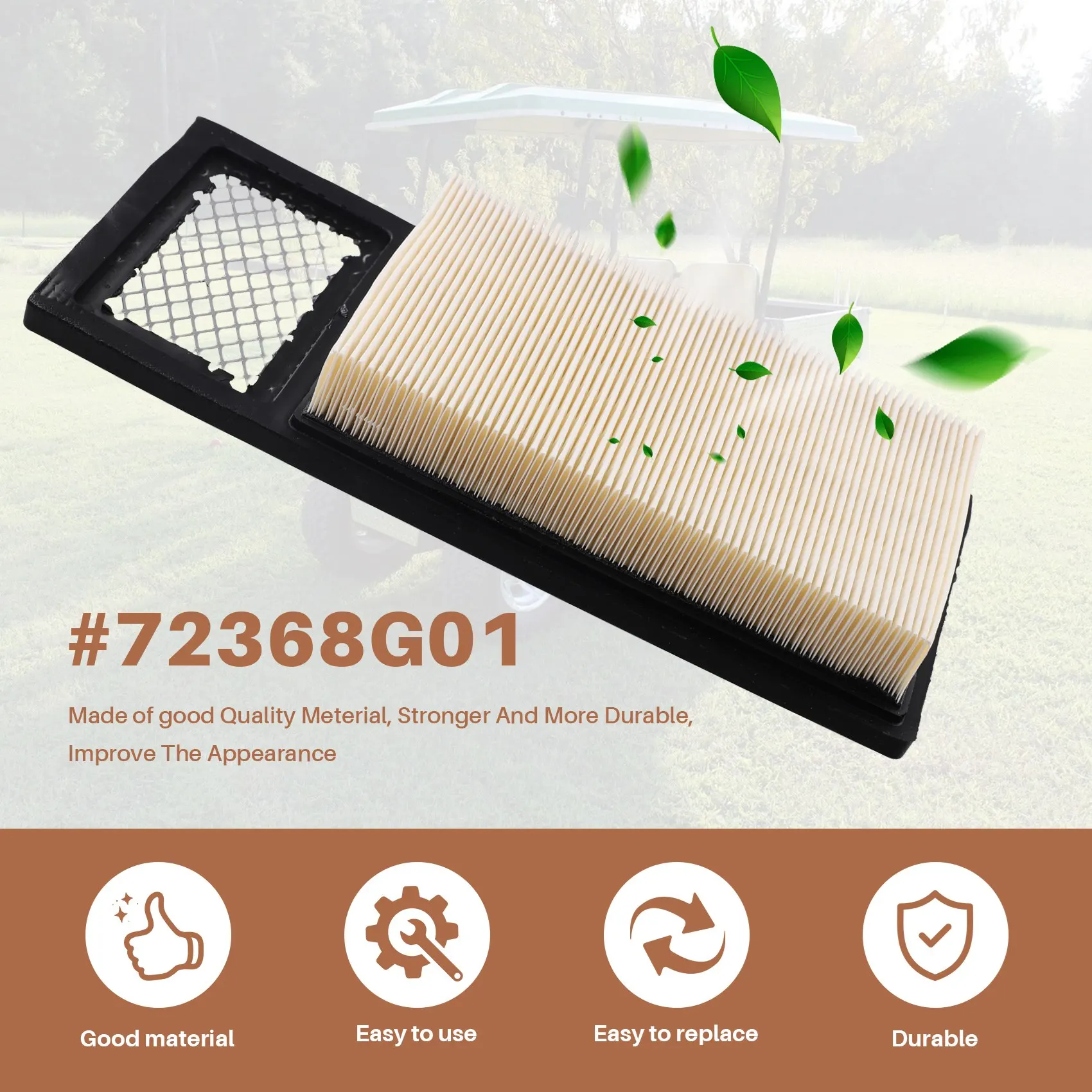 72368G01 Golf Cart Air Filter Replace For EZGO 4 Cycle 295Cc 350Cc Golf Cart 1992-2006