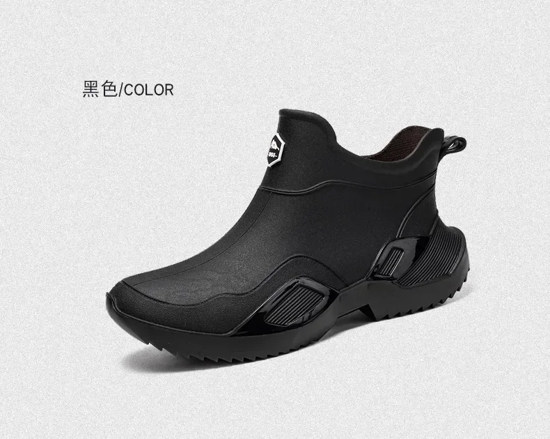 Unisex Kurze Regenstiefel Rutschfest Verstärktes PVC-Material Runde Zehenkappe Knöchelhoch Paarstiefel für Frühling und Sommer Wasserschuhe – Detail 8