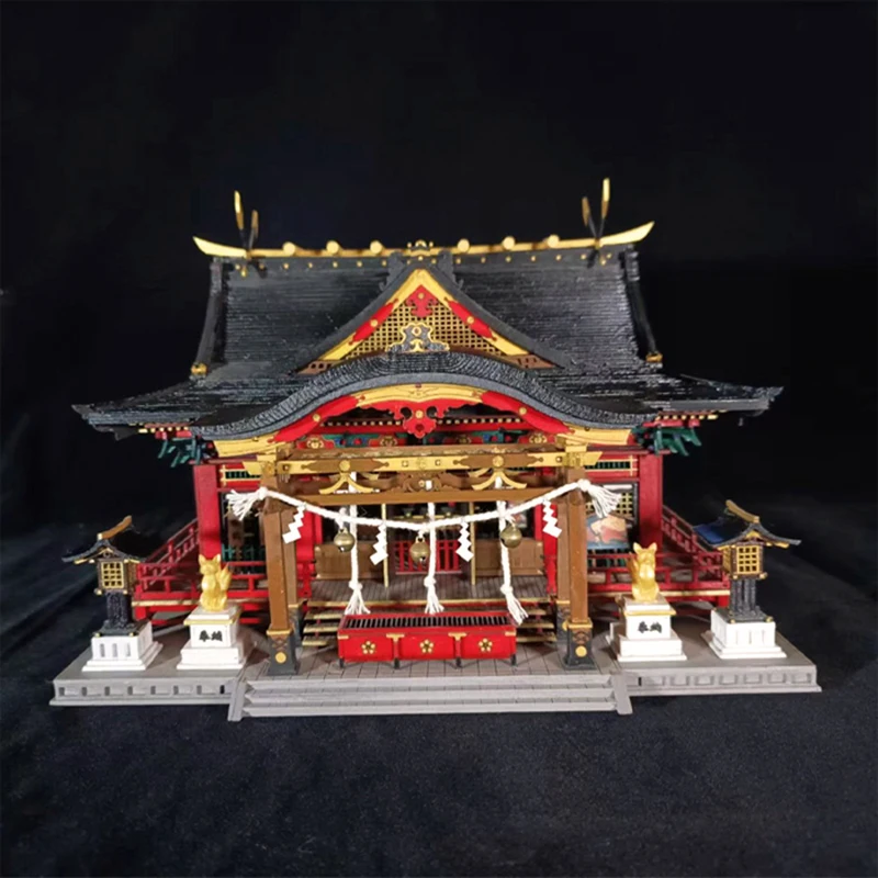 New DIY Wooden Dollhouse Japanese Fushimi Inari Shrine Model Kits Assemble Toys Temple Children Adult Birthday Gift Casa