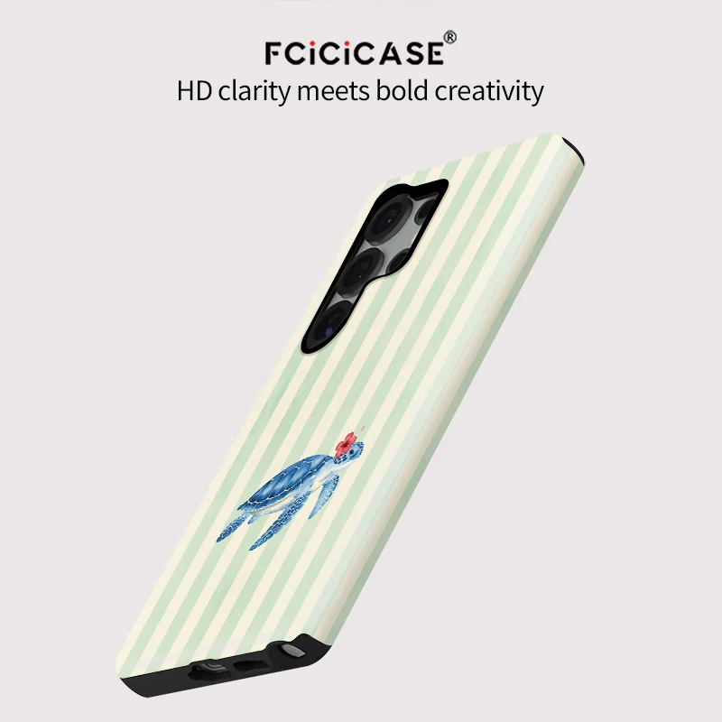 Fcicicase S26 Ultra Cute Sea Turtle Flower Print Phone Case For Samsung Galaxy S25 Plus S23 S24 A16 S20 FE A56 A26 Acrylic Funda - view 5