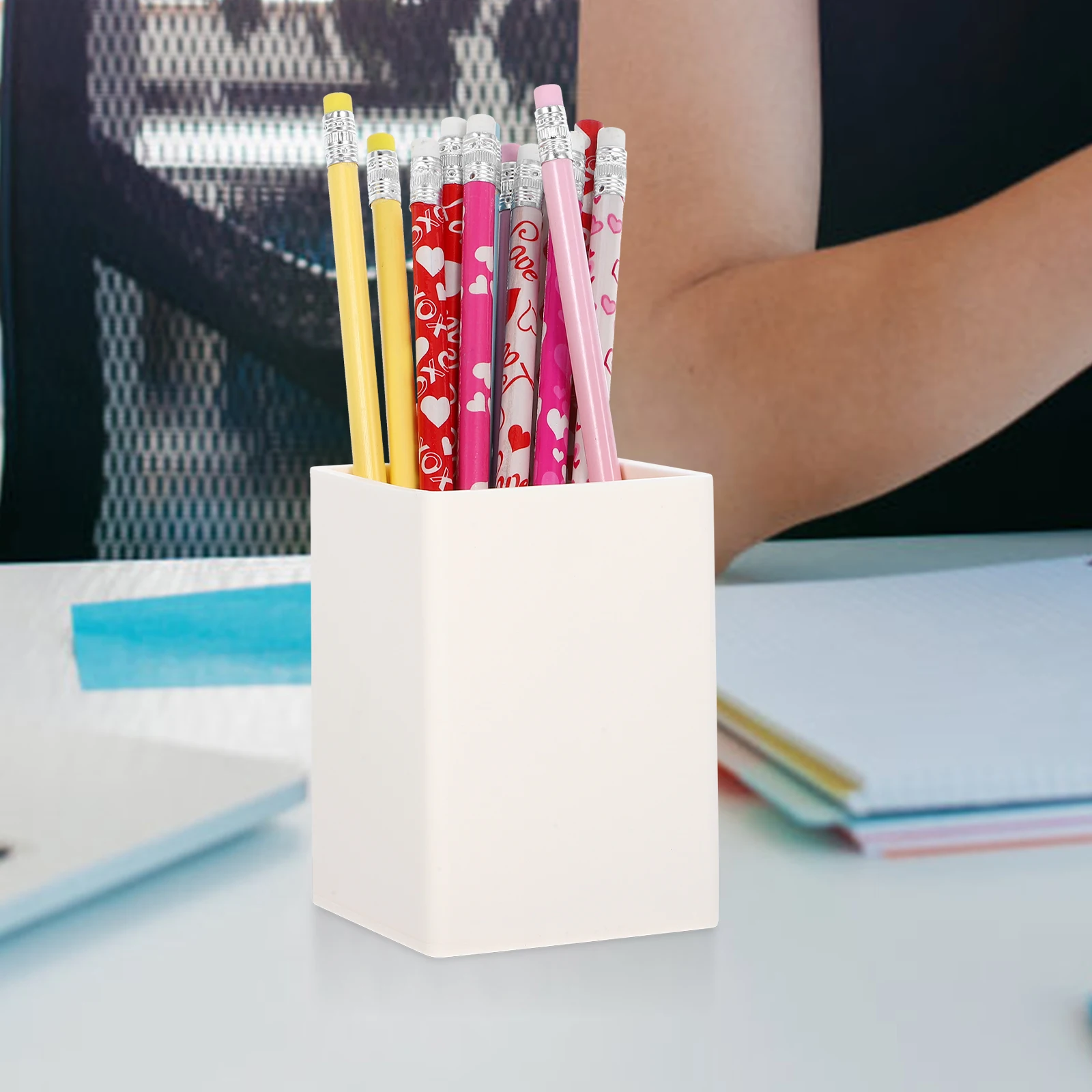 

2Pcs Large Capacity Silicone Pen Holder Desk Organizer Pencil Cup Makeup Brush Holder Office Stationery Container