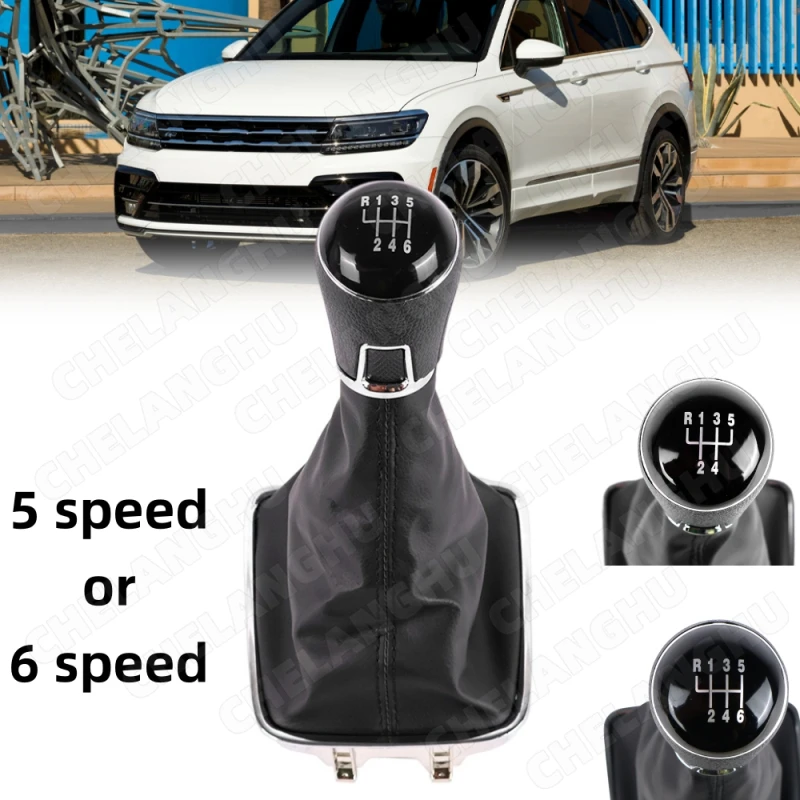 

Для VW Tiguan 5N 2007 2008 2009 2010 2011 Автомобильная 5/6-скоростная ручка переключения передач с ботиком из искусственной кожи