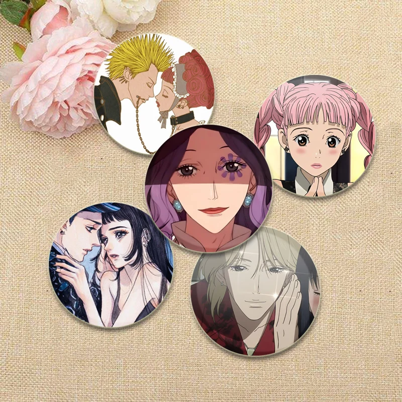 Paradise Kiss Brooches for Backpack Anime Figure Lapel Pins Round Cartoon Handmade Badge Accessories Clothes Decoration Gifts