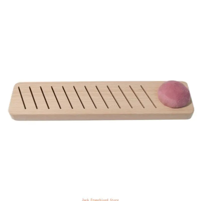 

Wooden Thread Plate Holder with Sewing Pin Holder, 12 Slots Wooden Thread Rack
