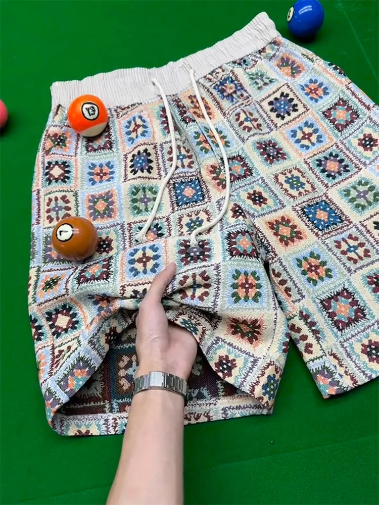 

Trendy American Beach Sle Men's ort Pants Ethnic Floral Design Summer Casual Straight Leg Loose Fit orts Cool Sensation