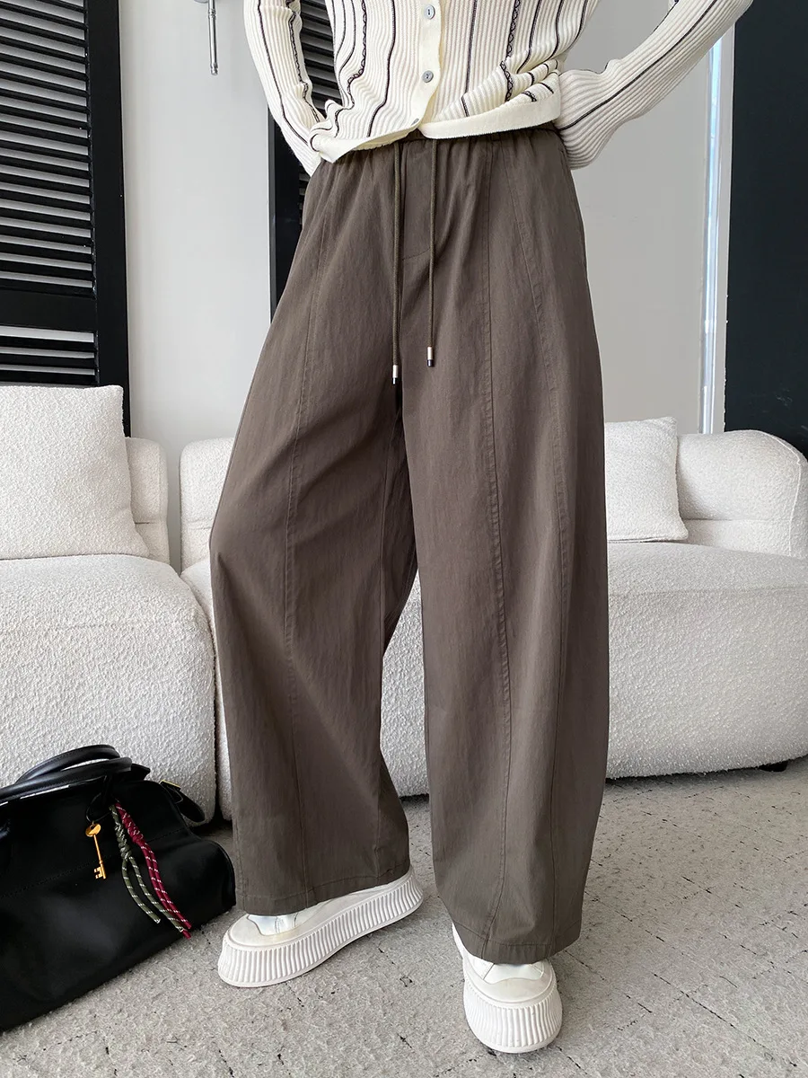 Autumn New Solid Color Women's High Waist Wide Leg Loose Casual Pants