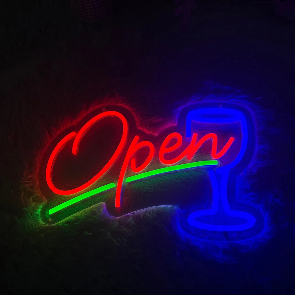 Led Business Open Sign, Custom Neon Light For Business, Restaurant Bar Open Lights Sign