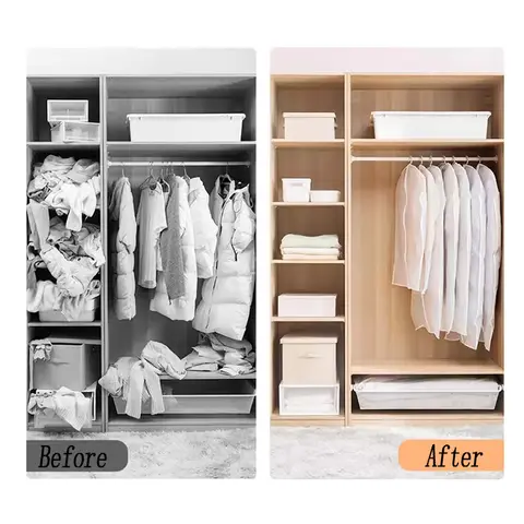 कपड़े टांगने का डस्ट कवर, शादी की पोशाक का कवर, सूट कोट स्टोरेज बैग, ज़िपर के साथ पारदर्शी, पूरी तरह से बंद कपड़े का कवर 6 best sales कपड़े धूल कवर - №2