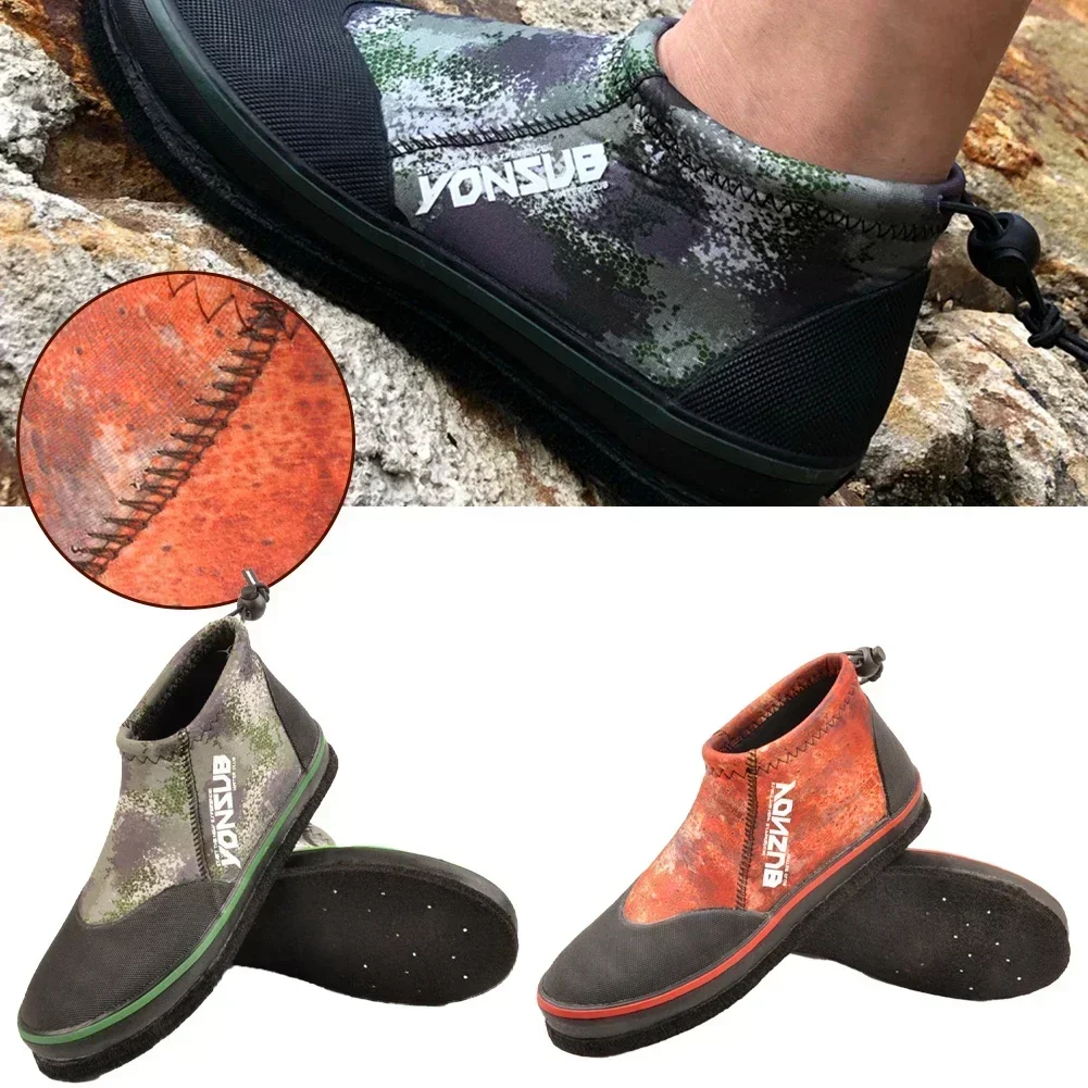 

5MM Neoprene Self-Lock Rock Fishing Shoes Anti-Slip Steel Nail Felt Bottom Rock Fishing Shoes Men Women Hunting Fishing Boots