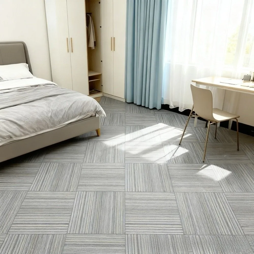 Imitation Carpet Texture PVC Floor Tile Waterproof Self Adhesive Vinyl Floor Sticker Wear Resistant Anti Slip Wall Floor Decal
