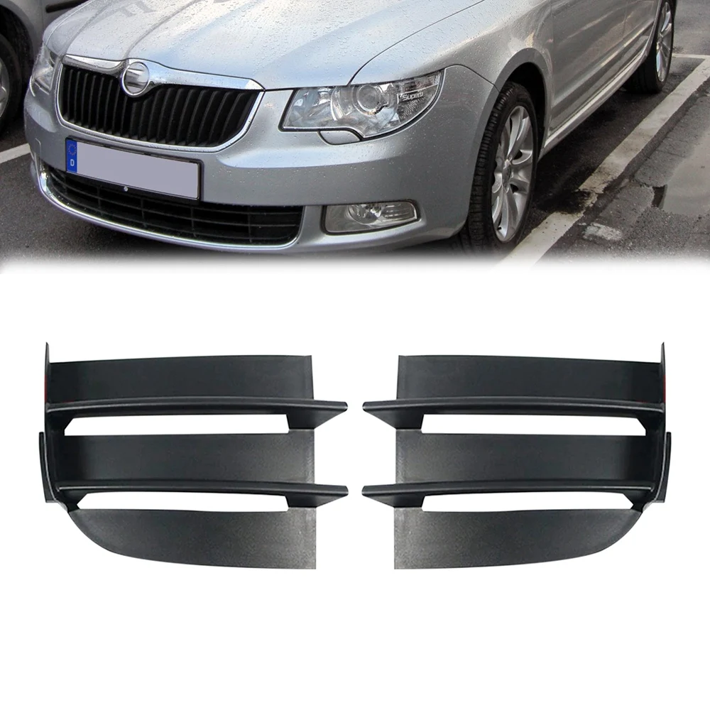 1Pair Fog Lamp Frame Front Bumper Lower Grille Trims Panel for Skoda Superb 2008-2013 Fog Light Cover