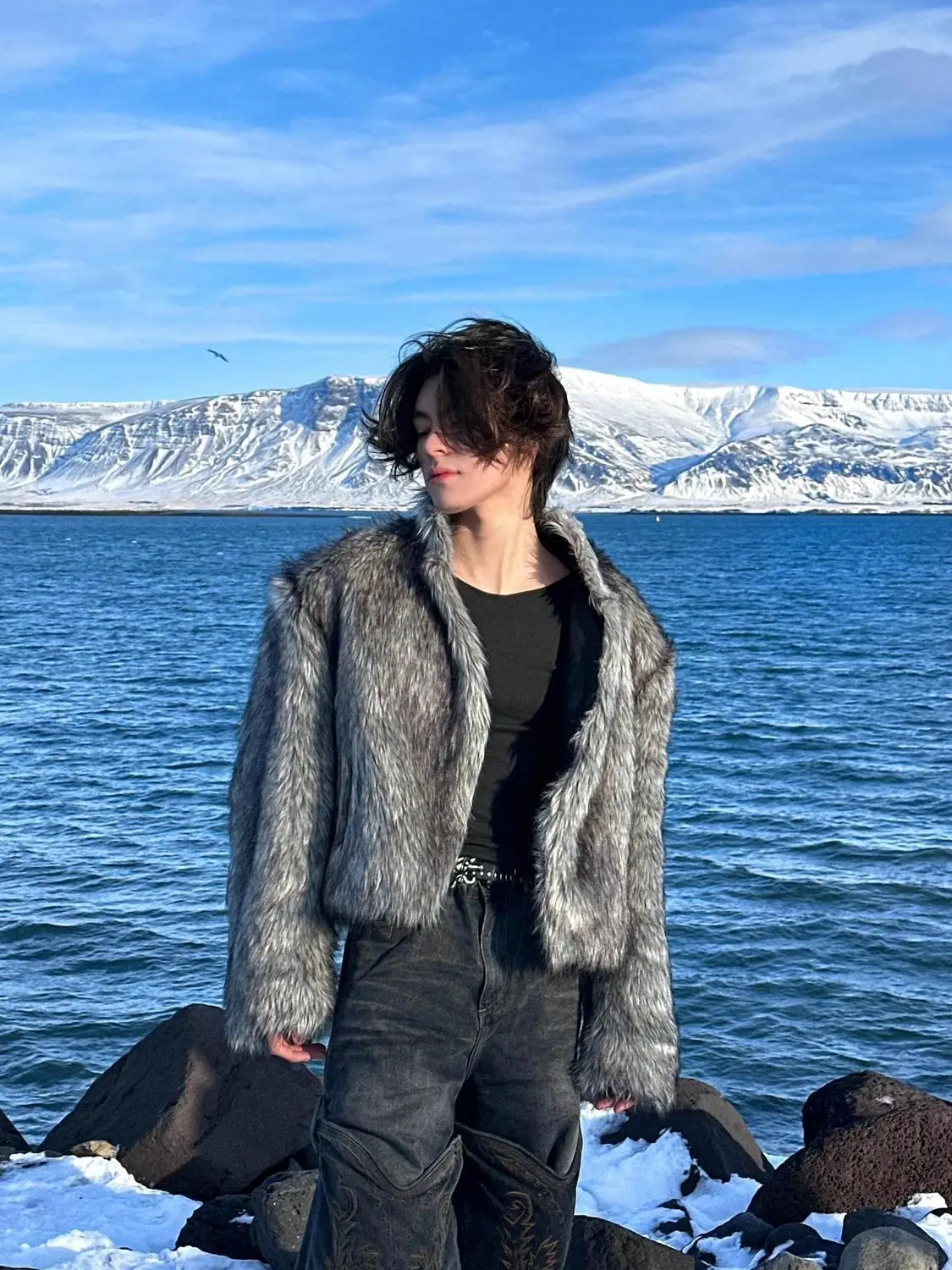 

Мужская зимняя куртка с меховым воротником, зеленая, в повседневном стиле, модная, теплая, утепленная, с вышивкой, уличная одежда, с крыльями, OL