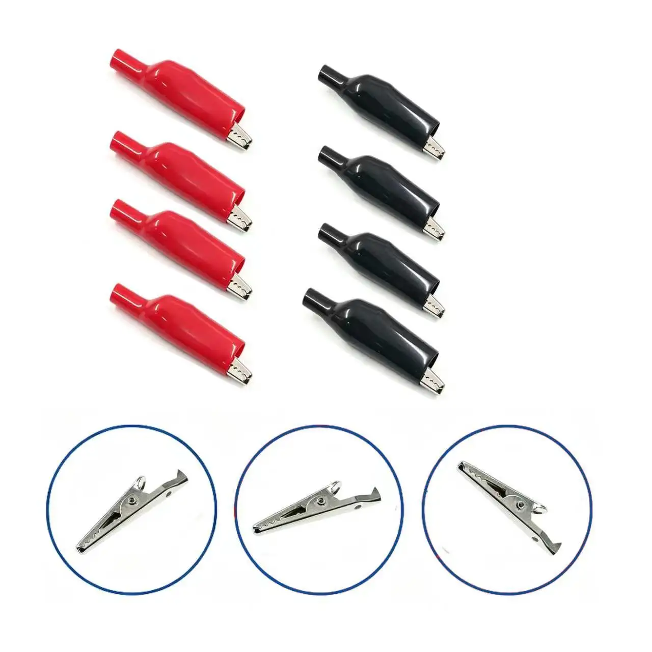 27/35/44mm Alligator Clips Kit Insulation Metal Crocodile Clip DIY Electric Test Clip Red and Black Electrical Test Crocodile Cl