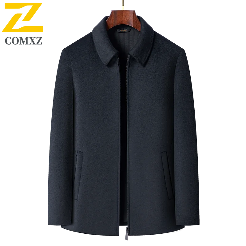 Men Wool Jacket 2025 Winter New Fashion Classic Turndown Collar Business Casual Overcoat Short Premium Anti Pilling​ TrenchCoat