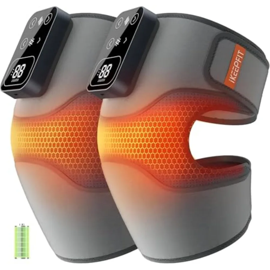 

Cordless Knee Massager with Heat Vibration for Pain Relief MAXwarm 4.0[2026 Upgraded] - Electric Heated Knee Brace with 5 Heat